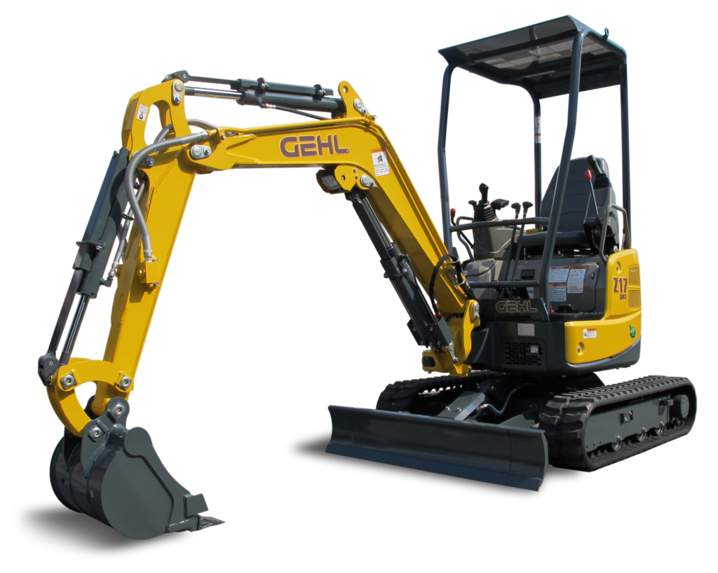 Gehl Z17 GEN: 2 Compact Excavator Rental at Hendershot Equipment in Decatur & Stephenville near Bowie, Springtown, Boyd, Granbury, Hico, Hamilton, Dublin.